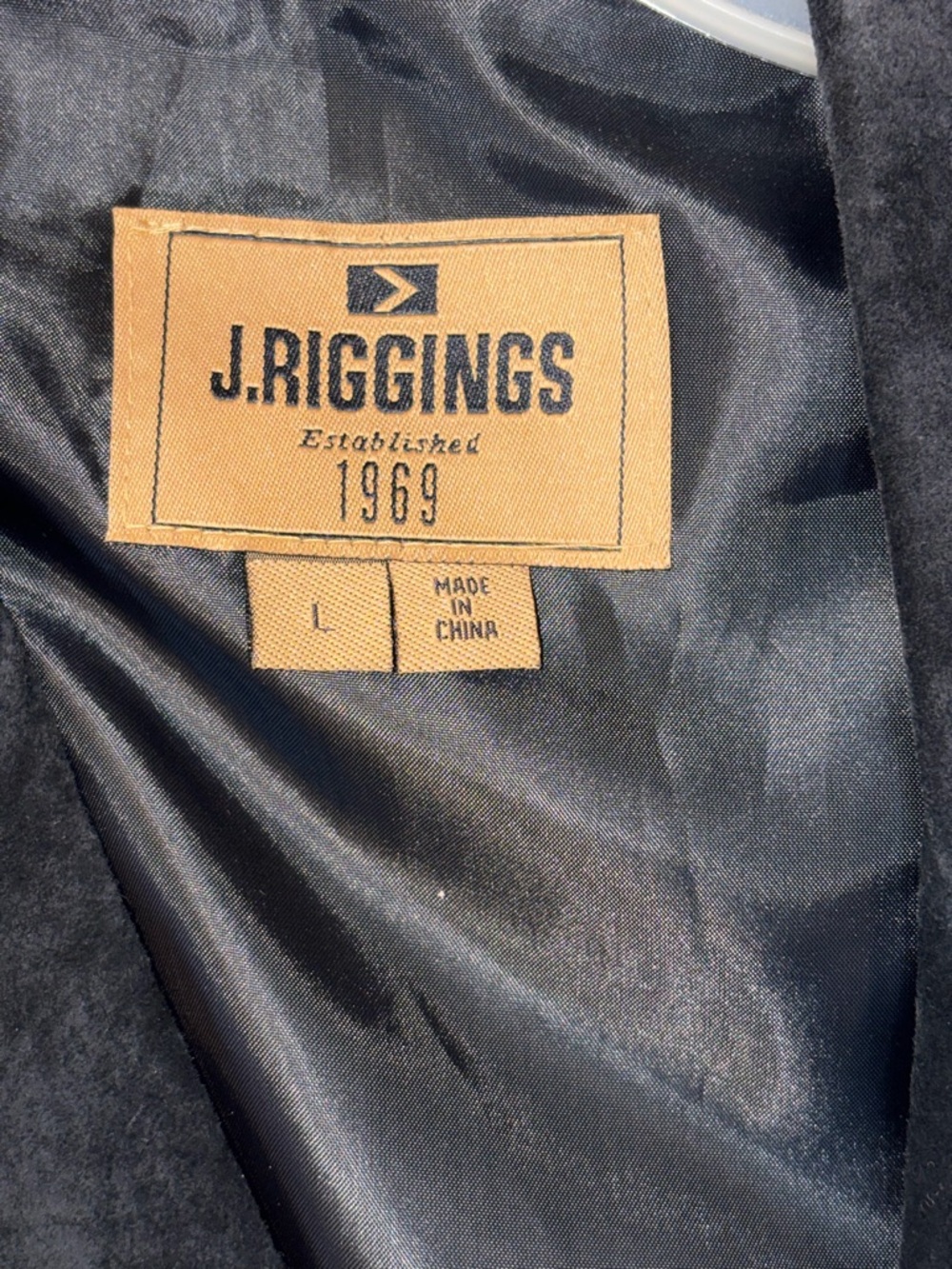 J. Riggings Black Suede Leather Vest NWT Size L Button Front - Picture 5 of 7